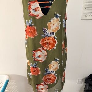 Blue Rain Olive and Coral Dress